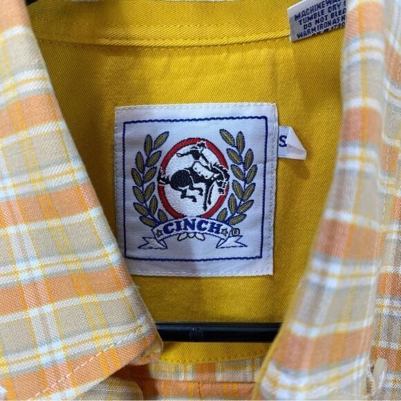 CINCH Button down yellow size small western dressy collared shirt - Picture 3 of 4